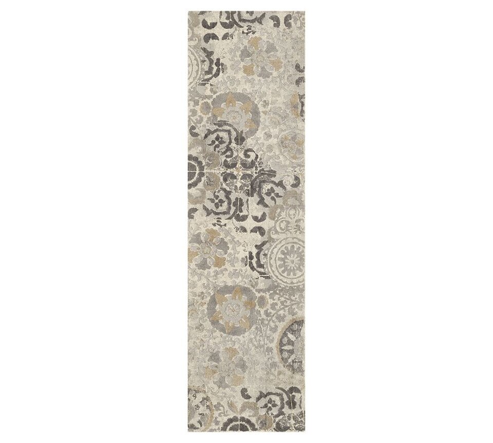Talia Printed Rug Grey Pottery Barn Australia